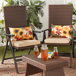 19" x 12" Fall Sunflowers Outdoor Toss Pillows - SET OF 2